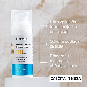 Mineralna zaščitna krema za obraz SPF 30, 50 ml