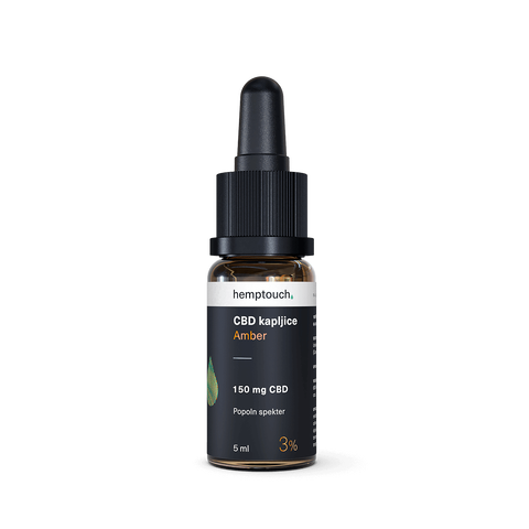CBD kapljice Amber 150 mg CBD 5 ml (3 %)