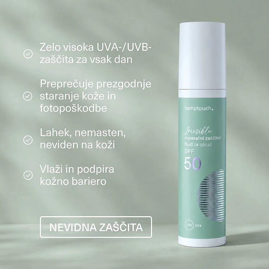 Invisible mineralni zaščitni fluid za obraz SPF 50, 50 ml