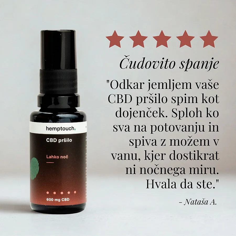 CBD pršilo Lahko noč 600 mg CBD 20 ml (3 %)