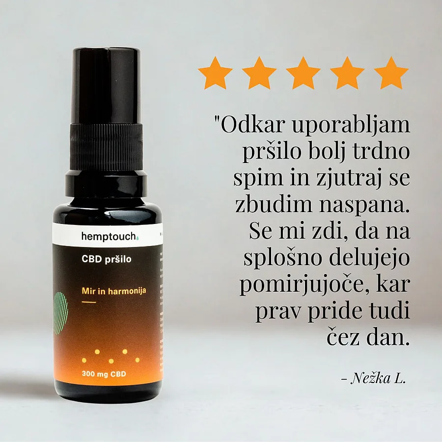 CBD pršilo Mir in harmonija 300 mg CBD 20 ml (1,5 %)