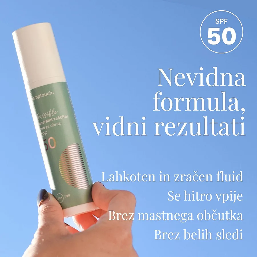 Invisible mineralni zaščitni fluid za obraz SPF 50, 50 ml