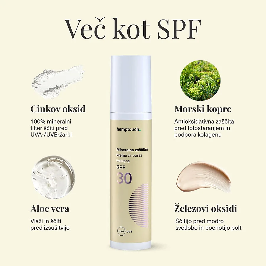 Mineralna zaščitna krema za obraz SPF 30 tonirana 50 ml