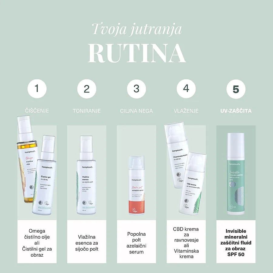 Invisible mineralni zaščitni fluid za obraz SPF 50, 50 ml
